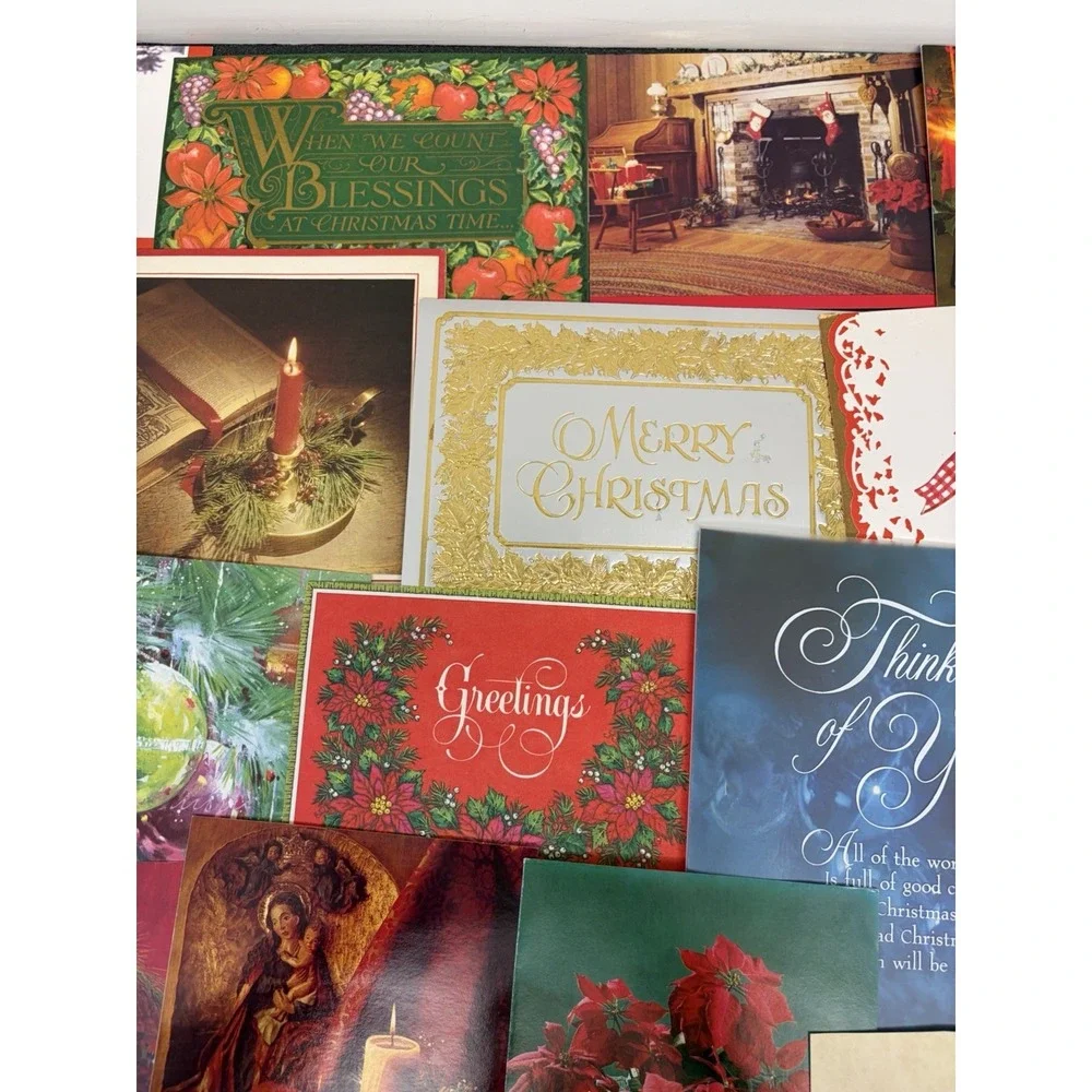 Vintage Christmas Cards Fronts ONLY Traditional Scrapbooking Decoupage Lot 50+